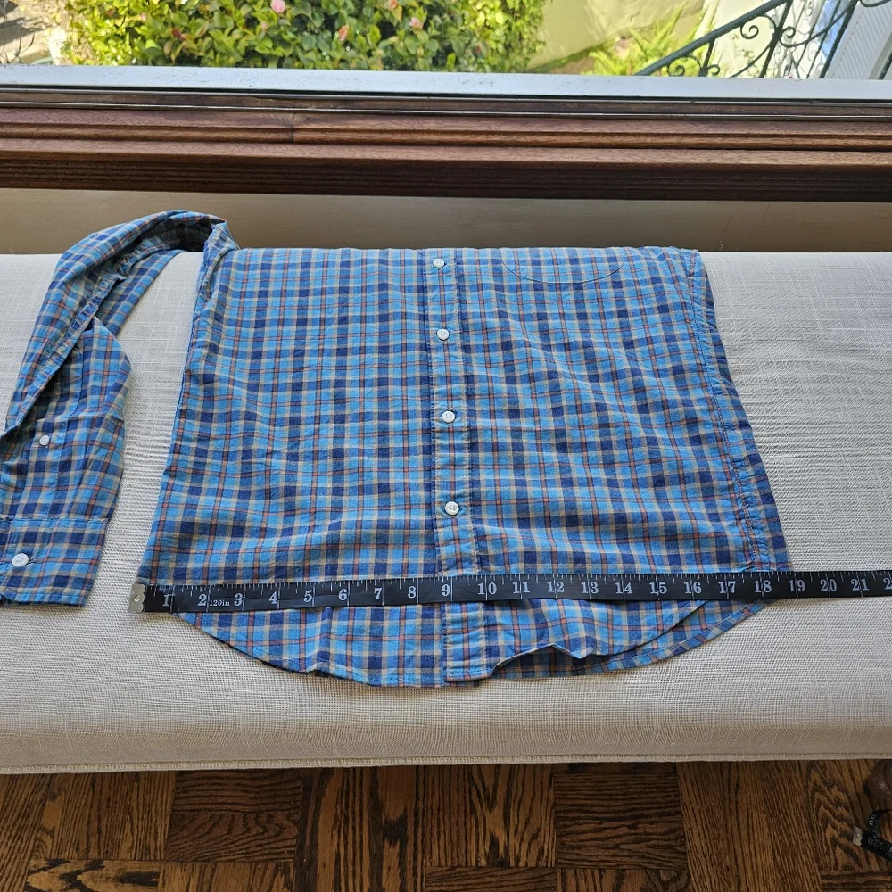 New! J Crew Mens size Small S Slim Stretch Secret Blue Plaid Shirt NWT